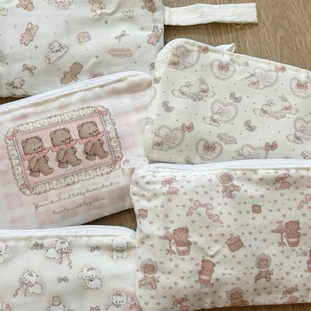 

Mocorie - Adriennelle Coquette Pouch / Ribbon Coquette Pouch / Coquette Rabbit Pencil Case / Ribbon Organizer Pouch / Tempat Pensil Coquette Pita / Tempat Penyimpanan Serbaguna