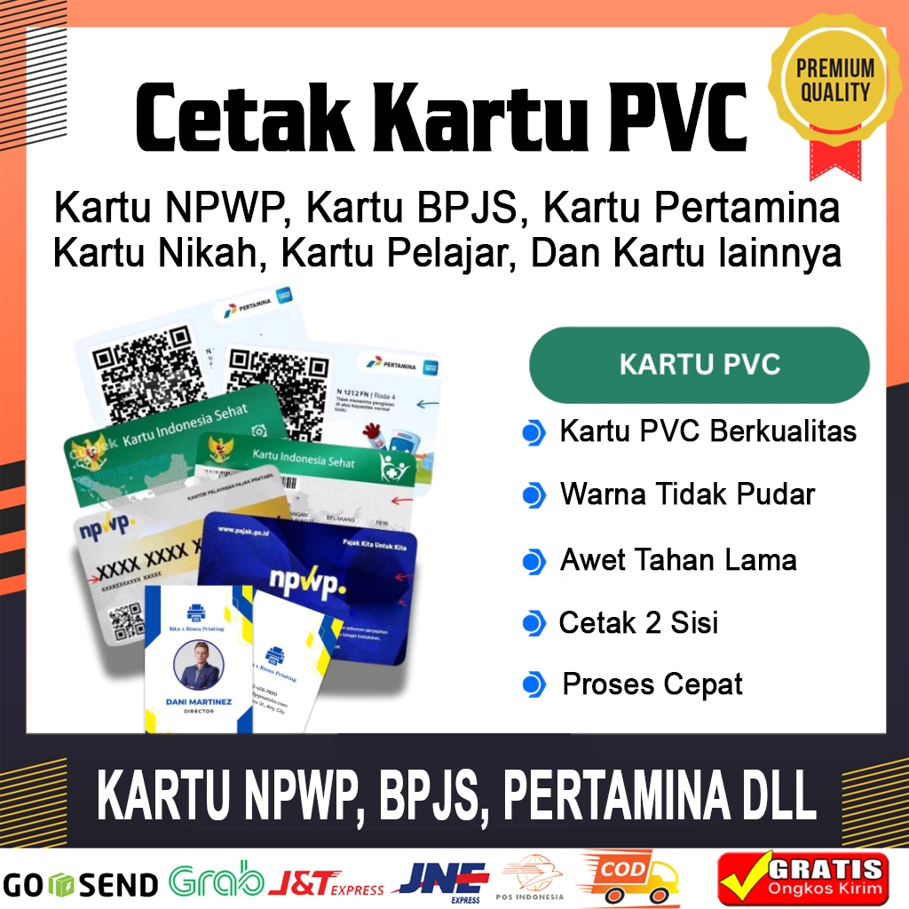 

Cetak Kartu PVC NPWP BPJS My Pertamaina Pelajar dan Kartu Lainnya