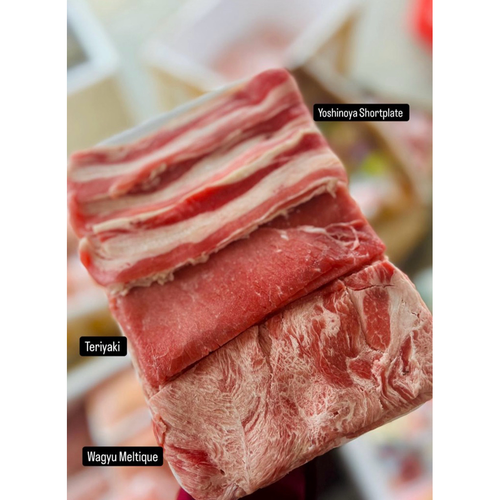 

DAGING SLICE PREMIUM MIX 3 VARIAN 500 GRAM (Teriyaki, Yoshinoya, Wagyu Meltique