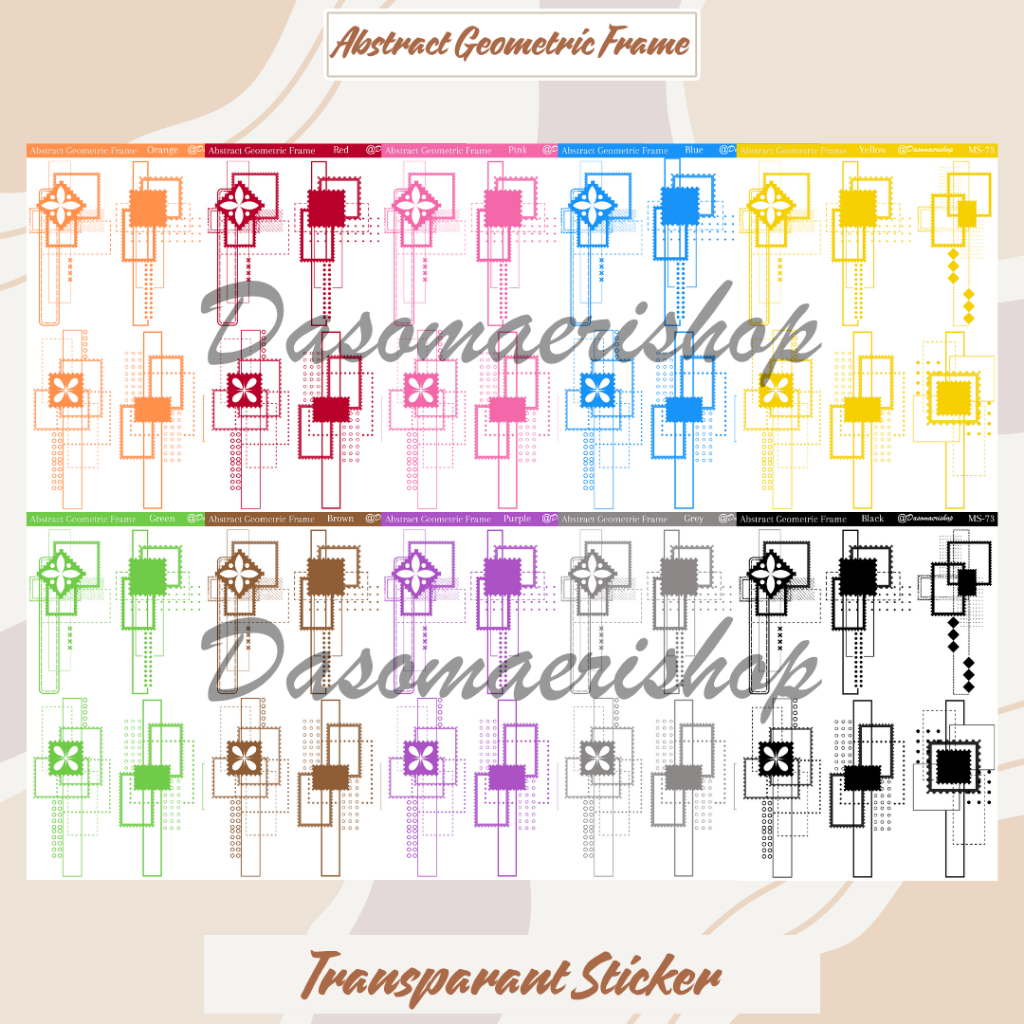 

Sticker Sheet Abstract Geometric Frame Stiker Geometri Modern Dekorasi Scrapbook Journaling Jurnal Handmade by Dasomaerishop