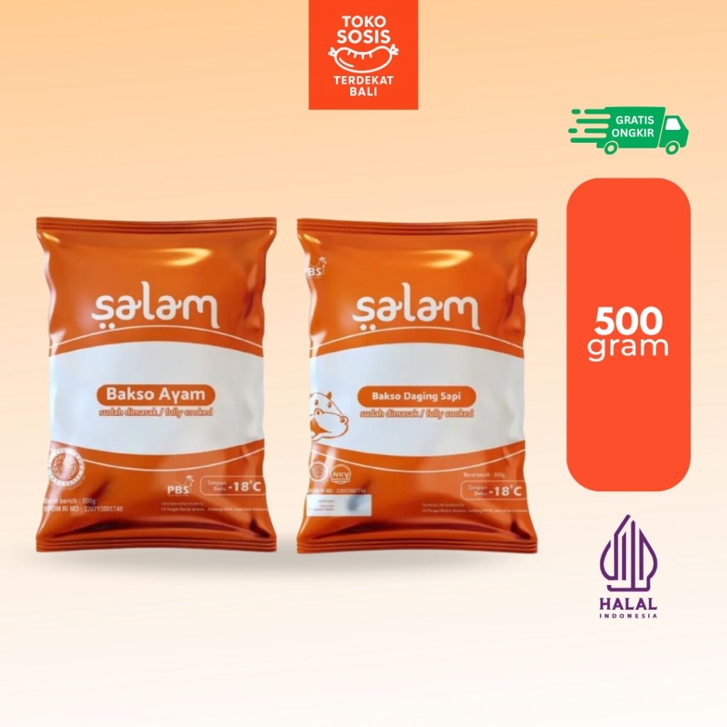 

Salam Bakso Ayam dan Sapi 500 gram | Baso Ayam Sapi