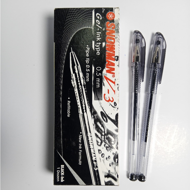 

Ballpoint / Pen / Pulpen / Bolpen SNOWMAN V-3 Gel Ink Type 0.5 mm