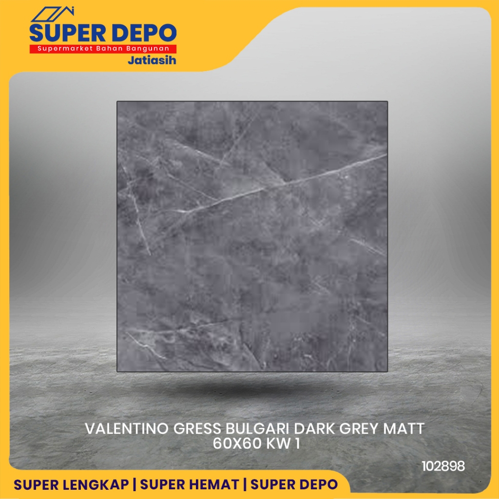 VALENTINO GRESS BULGARI DARK GREY MATT 60X60