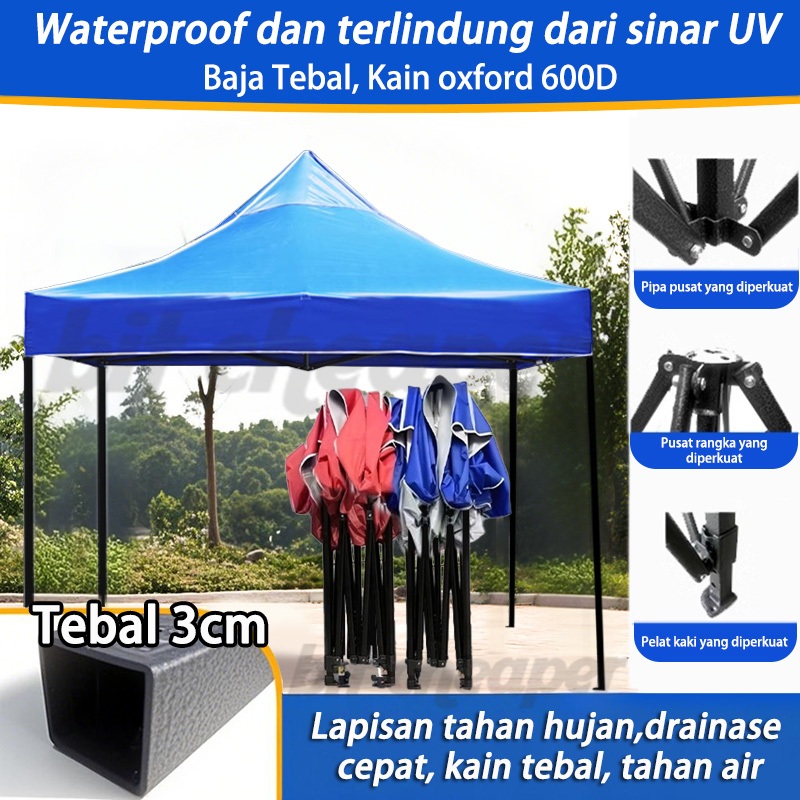 Tenda Jualan / Tenda outdoor payung besar kerai lipat teleskopik hut payung kaki empat hut parkir ta