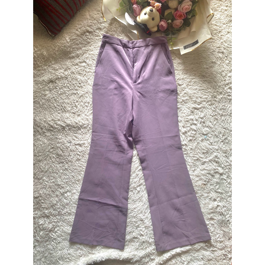 Celana Long HW Curbray Lilac Uniqlo* GU