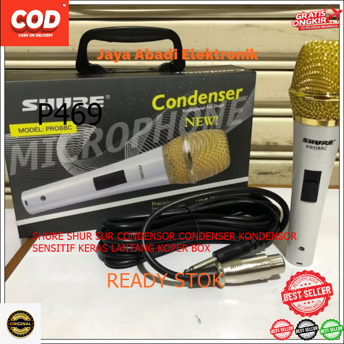 P469 MIC KABEL COD OEM ODM SHURE SHUR SUR CONDENSOR CONDENSER KONDENSOR SENSITIF KERAS LANTANG KOPER
