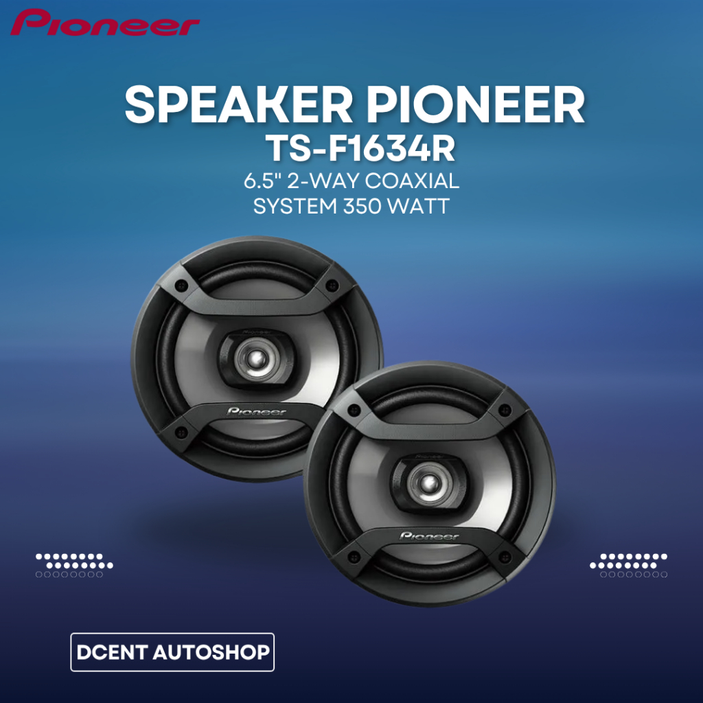 Speaker Coaxial Mobil - Speaker Pioneer TS-F1634R - 6.5 Inch - 3 Way Speaker Coaxial - Speaker Audio