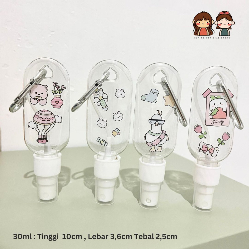 (HOME BASED) BOTOL 30ML SPRAY - GANTUNGAN TAS / NICE GANTUNGAN CARABINET HANDSANITIZER