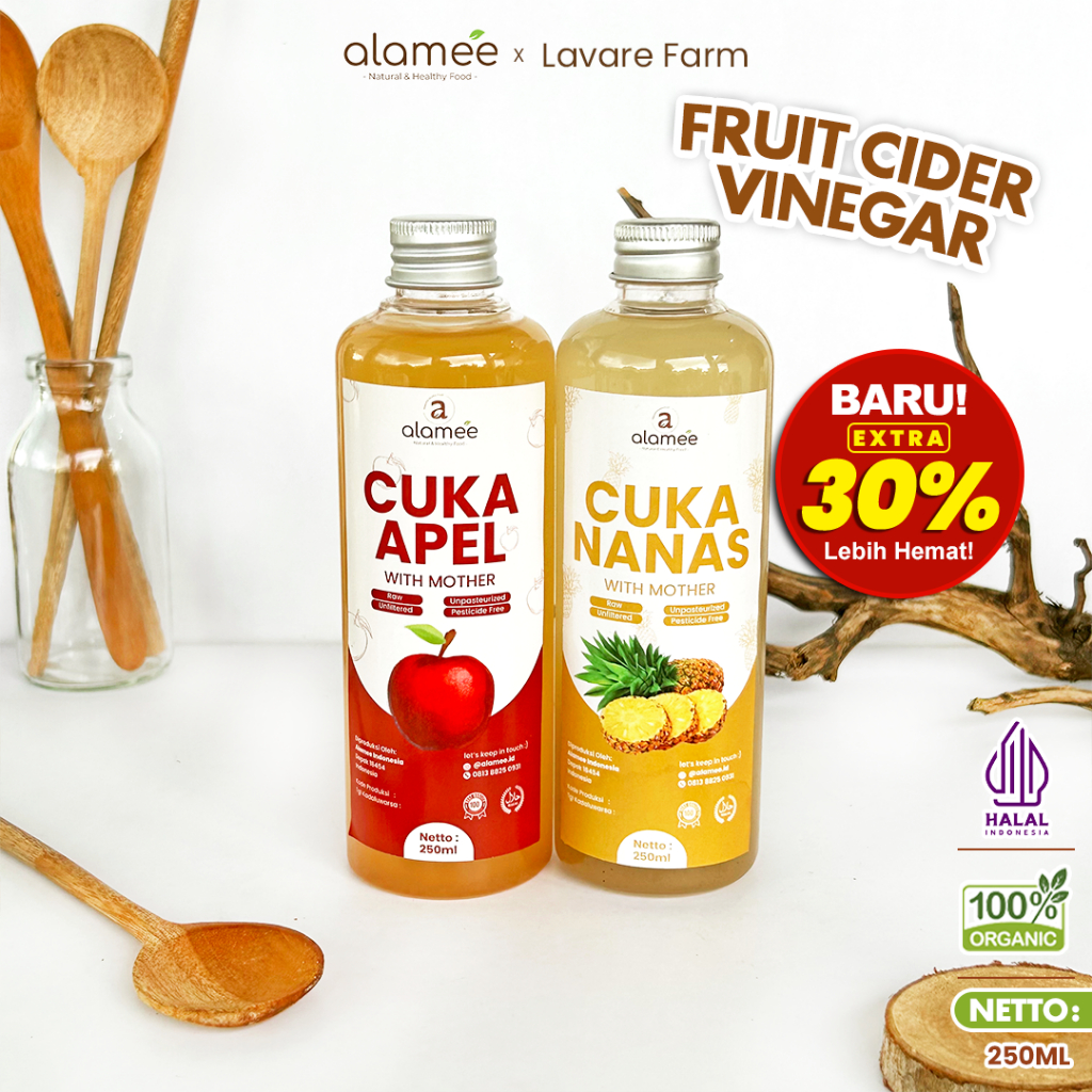 

ALAMEE Cuka Apel Nanas Vinegar With Mother Premium Organik Pine Apple Cider Vinegar 250ml BUMA
