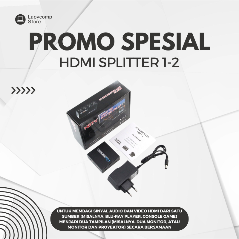 PROMO KILAT HDMI SPLITTER 1-2 HIGH DEFINITION TV SINYAL INPUT OUTPUT HDMI MURAH
