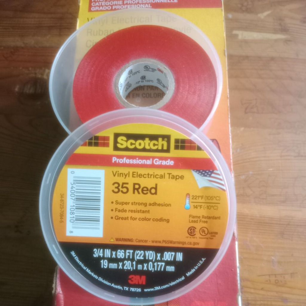 3M scotch 35 vinyl electrical tape merah red