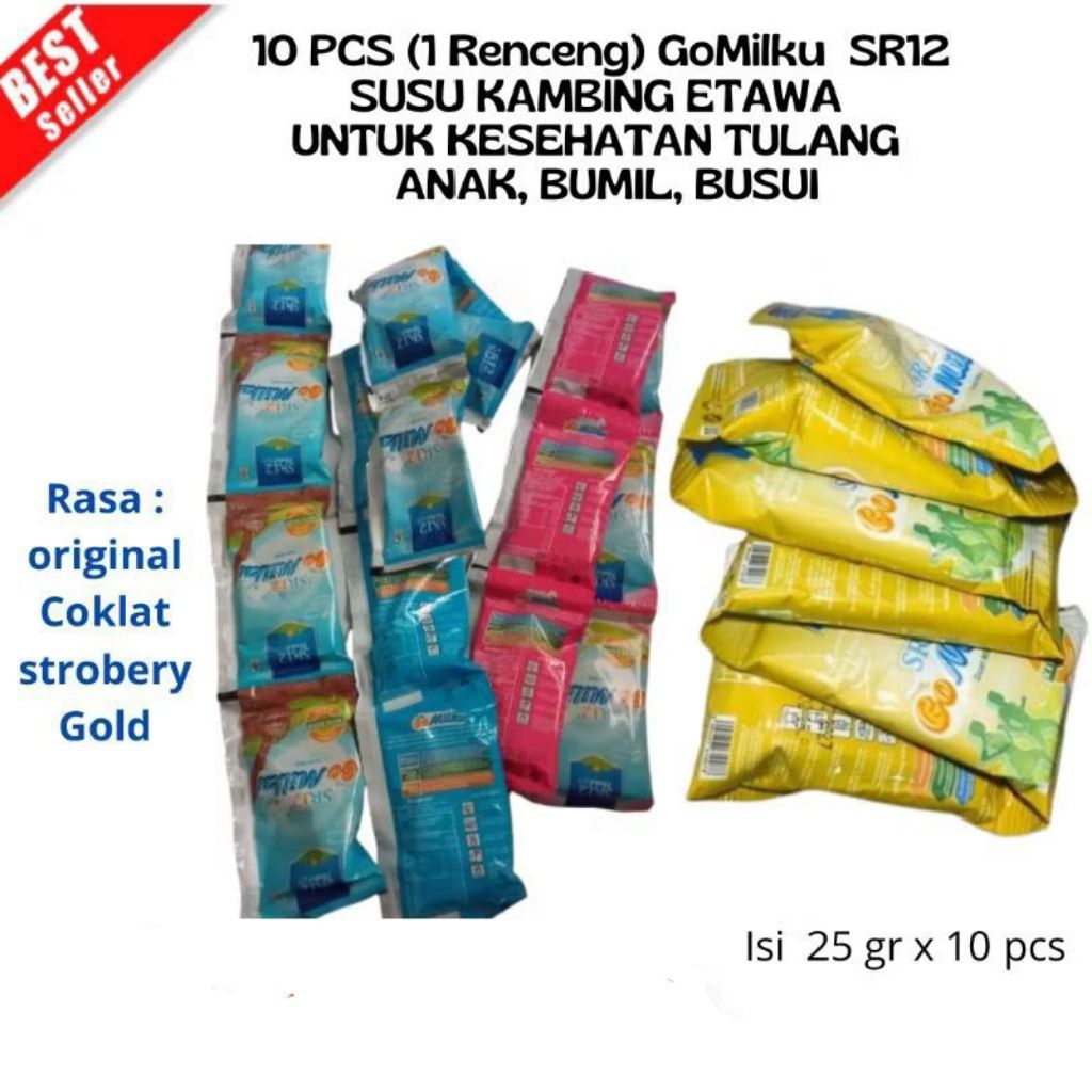 

GOMILKU SR12 SUSU KAMBING KEMASAN SACHET ISI 10 PCS