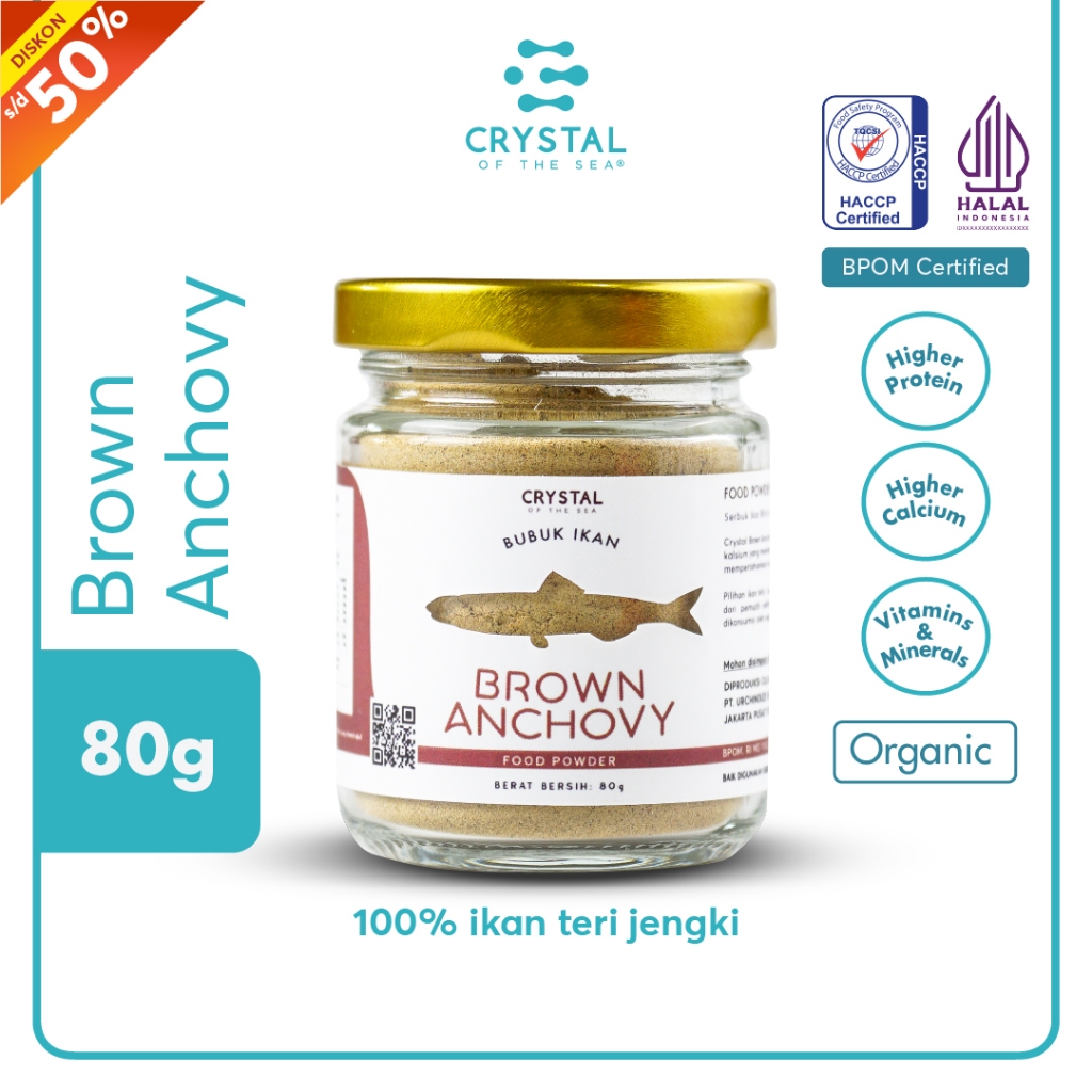 

Crystal of the Sea | Brown Anchovy Powder 80GR / 20GR | Ikan Bilis Bubuk Teri Jengki - Bumbu Kaldu MPASI