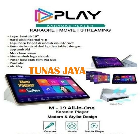 GEISLER PLAY M19 - M 19 4TB KARAOKE PLAYER YOUTUBE TOUCHSCREEN
