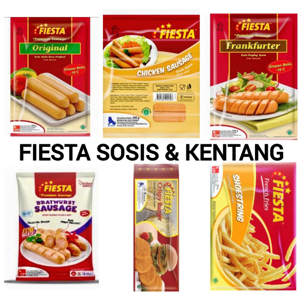

Fiesta Sosis Ayam dan Kentang Irisan Shoestring Potato, Bratwurst Sausage, Frankfurter Sausage, Original Sausage, Chicken Sausage Fresh Frozen Food