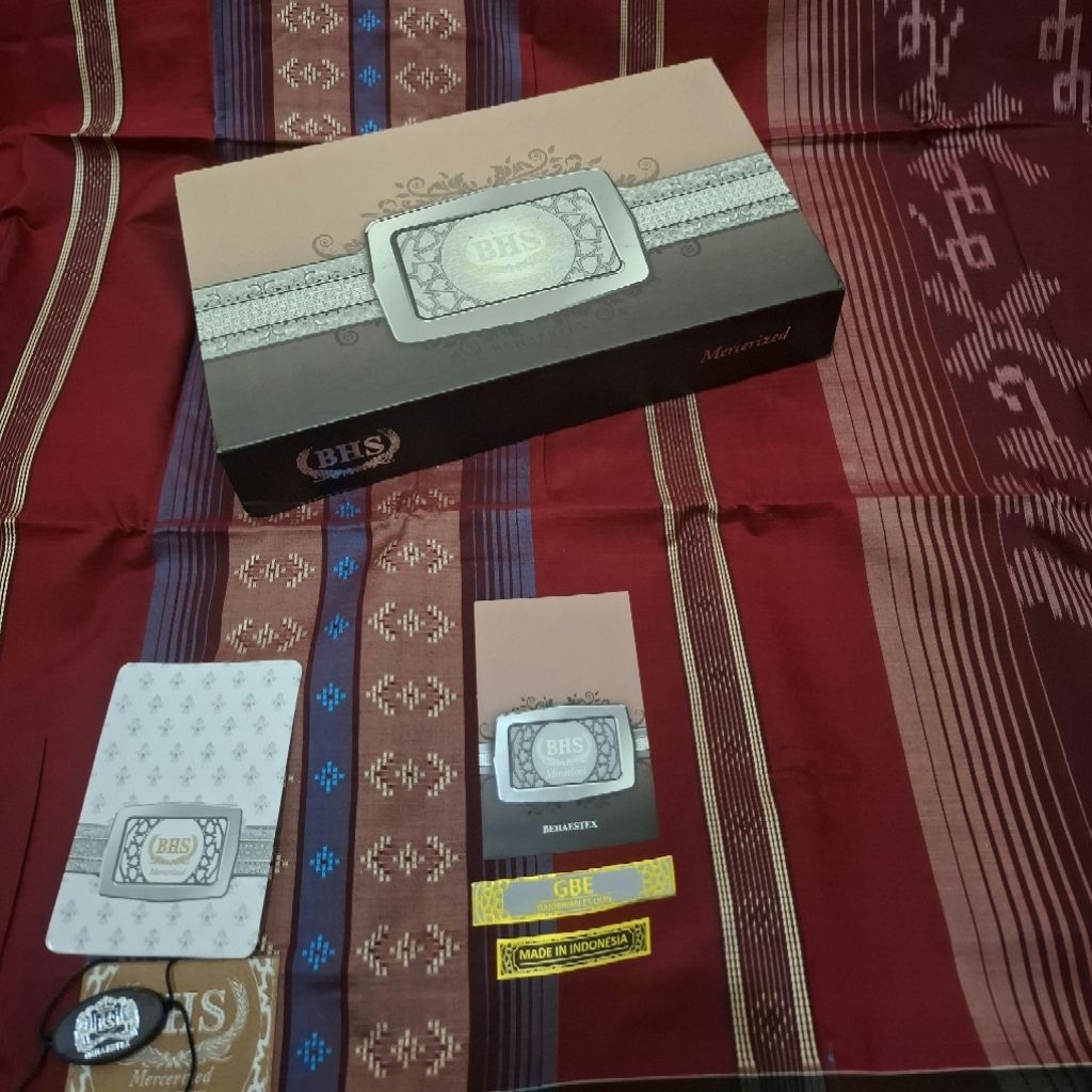 Sarung BHS Mercerized GBE Silver Lawas Full Mercerized Songket Timbul Limited (COD)
