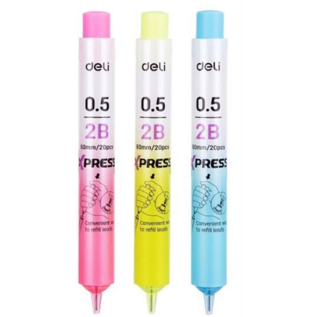 

ISI ULANG PENSIL MEKANIK 2B MERK DELI - 0,5 MM REFILL (ISI 3 PCS)