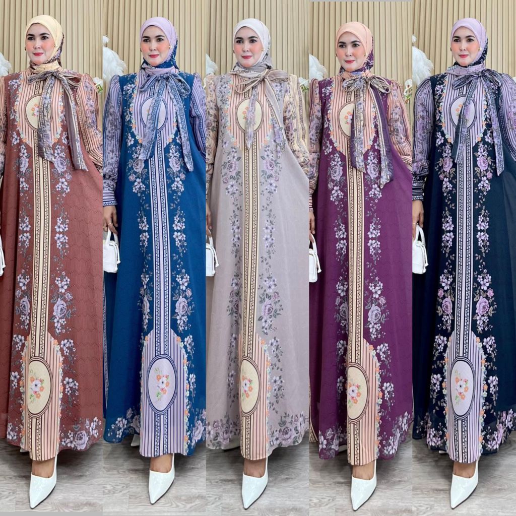 BISA COD (PRINTING SERIES BY DIJAH SYARI ORI PREMIUM GAMIS PRINTING DIJAH GAMIS DIJAH TERBARU
