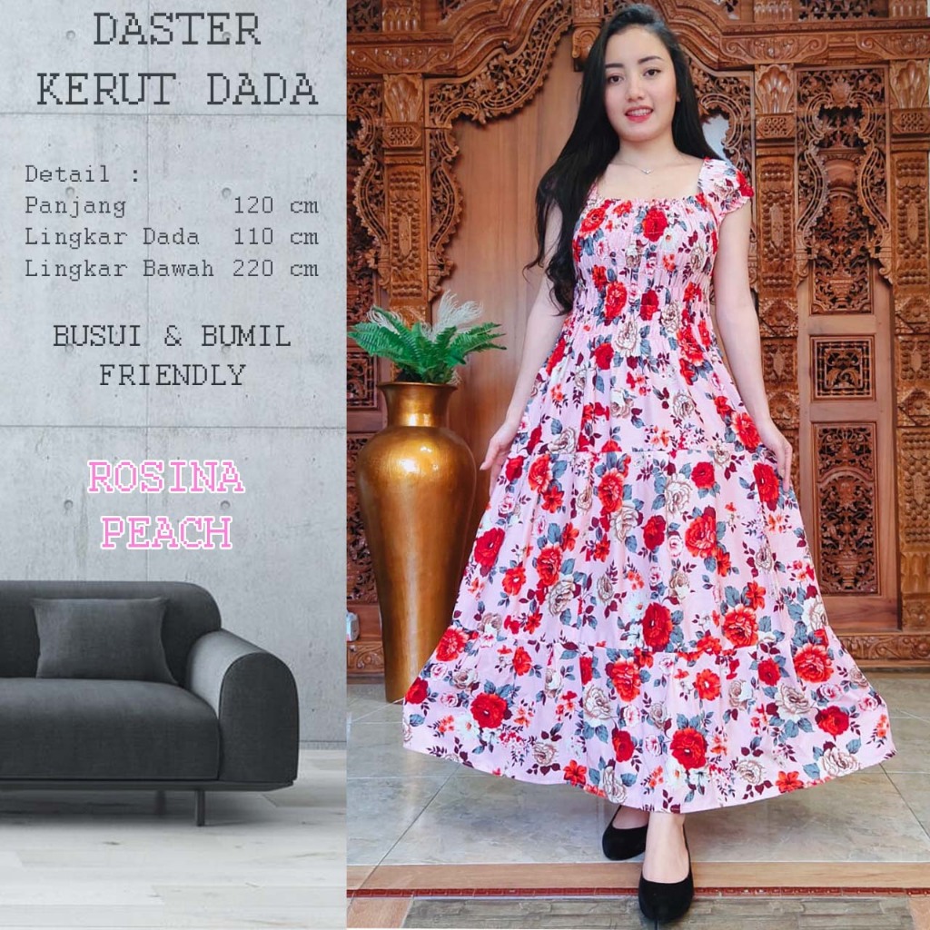 DASTER KERUT DADA TERATAI | DRESS CANDA BUSUI