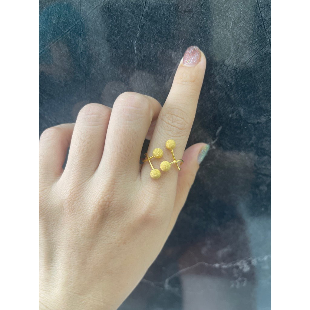 cincin susun 4 bola emas asli kadar 875