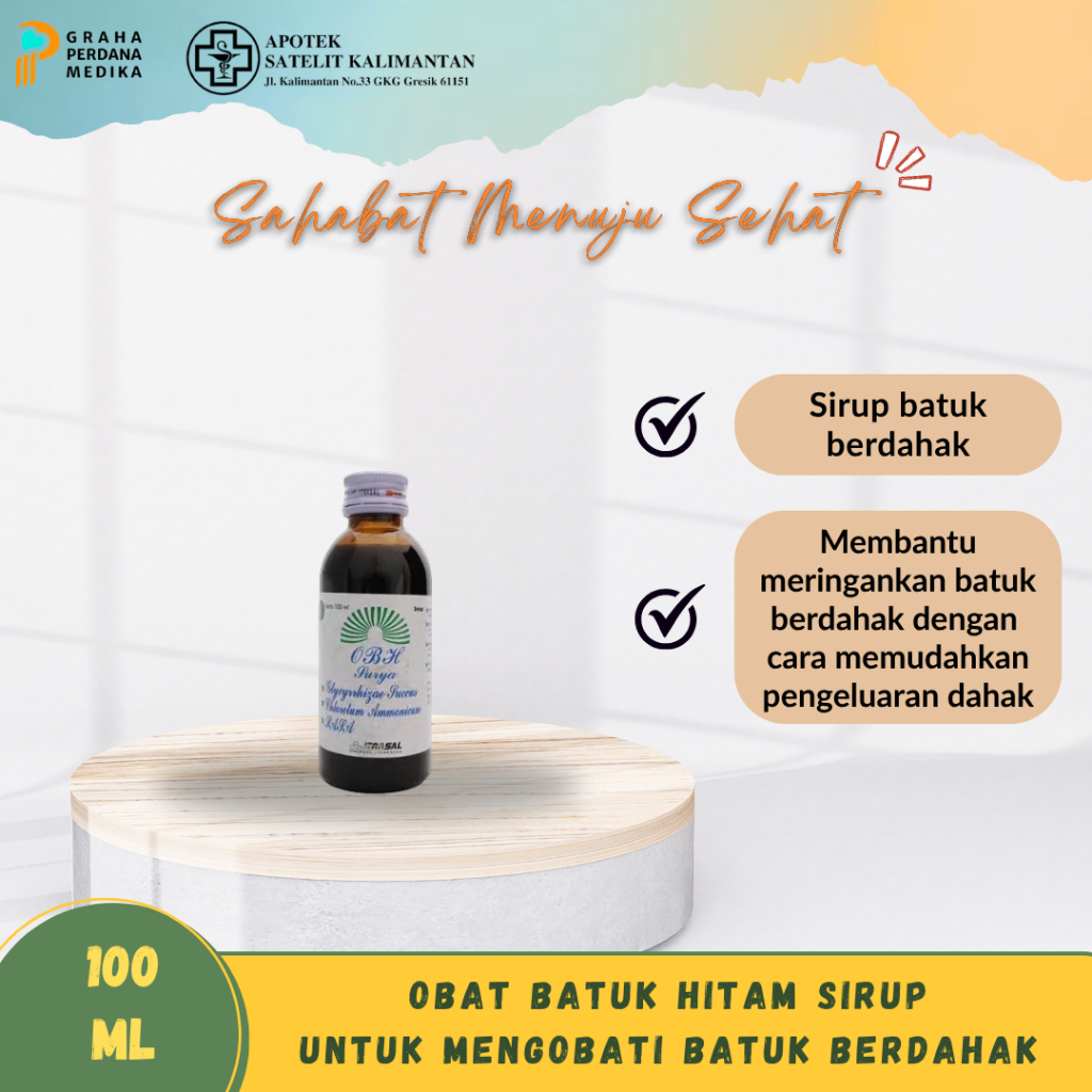 OBH (OBAT BATUK HITAM) SURYA ITRASAL SIRUP 100 ML - Untuk Mengobati Batuk Berdahak