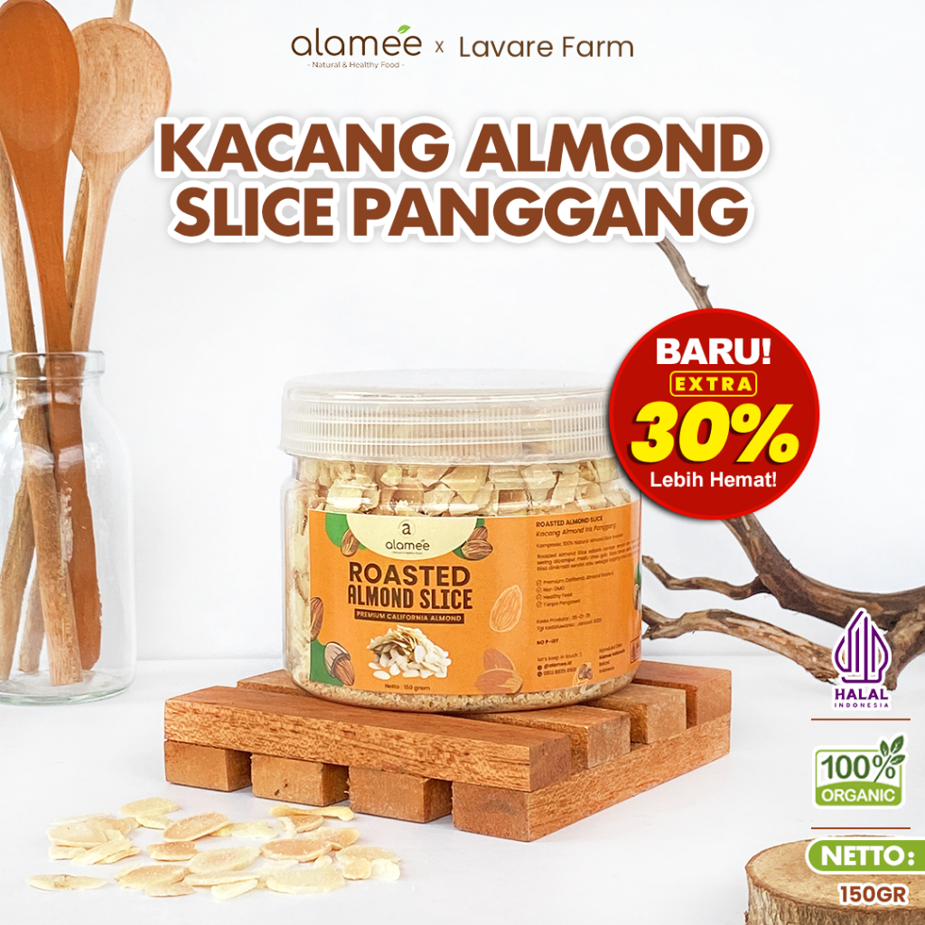

ALAMEE Almond Panggang Slice Roasted Almon Iris Topping Toping Kacang 150gr BUMA
