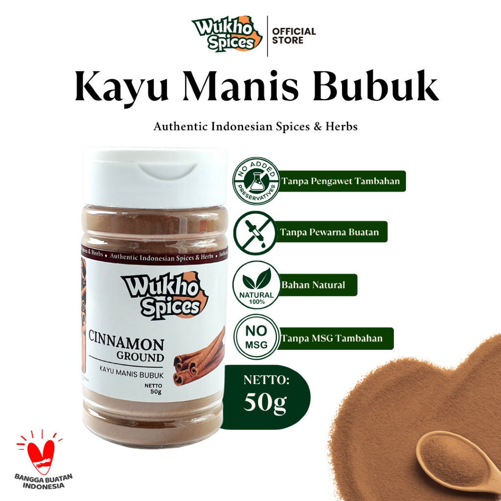 

Wukho Spices - Cinnamon Ground / Kayu Manis Bubuk Bumbu Dapur