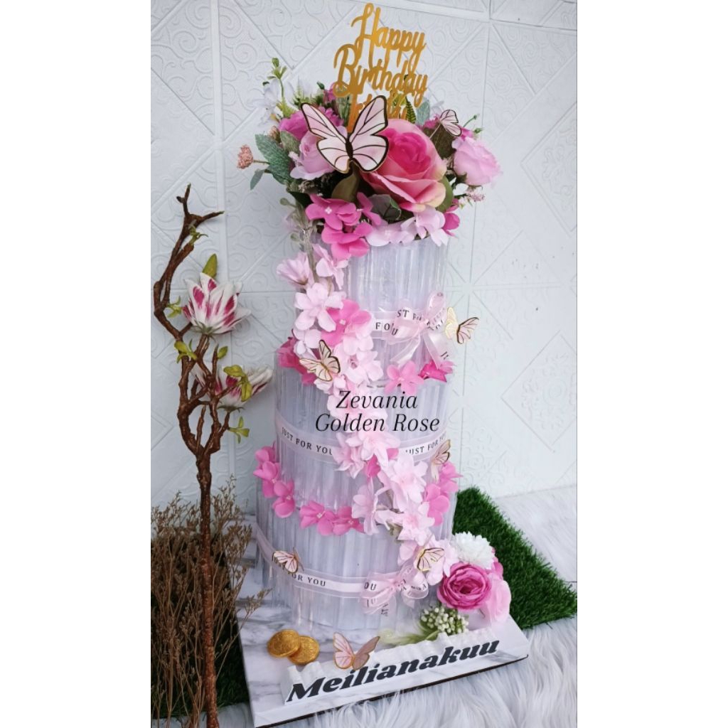 

Money Cake / Kue Ulang tahun buket uang kosongan