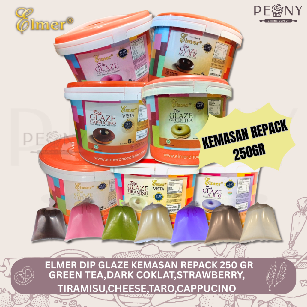

(250 GRAM) ELMER DIP GLAZE KEMASAN ECER 500 GRAM / GLAZE ELMER / GLZE DONAT