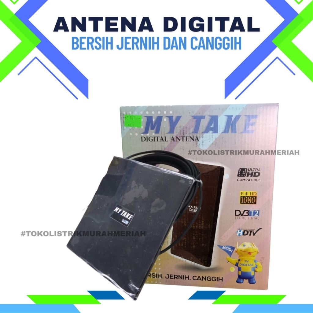 Antena TV Digital MY Take indor + kabel 10m