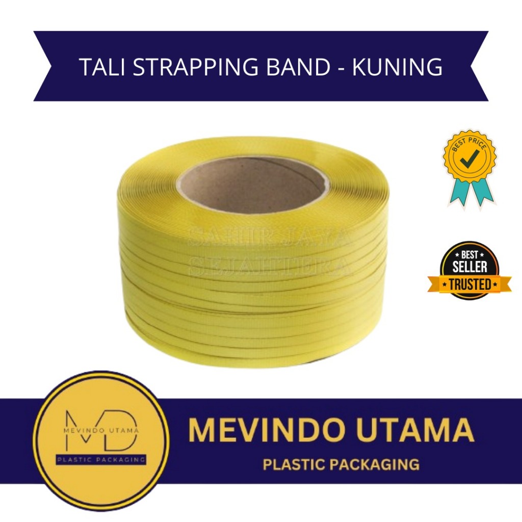 Tali Strapping Band Kuning / Tali Packing / Tali Klem (9MM,12MM,15MM)