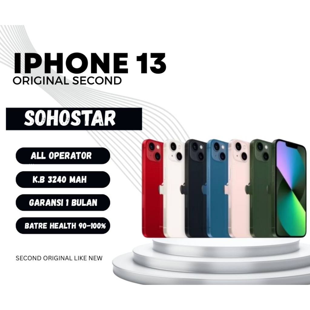 IPHONE 13 128GB/256GB/512GB SECOND FULLSET