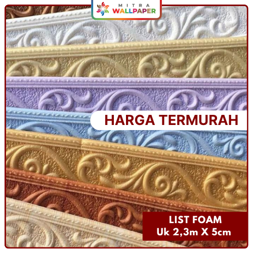 List Pinggiran Wallpaper Stiker Dinding Lis Plafon Tempel Wall Border List Gold Wall Molding