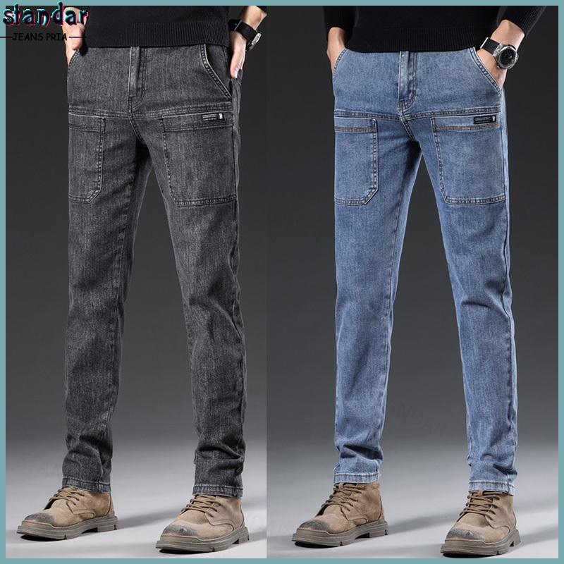 Celana jeans pria baggy jeans pria celana jeans cargo pria celana kulot pria standar jiniso celana g