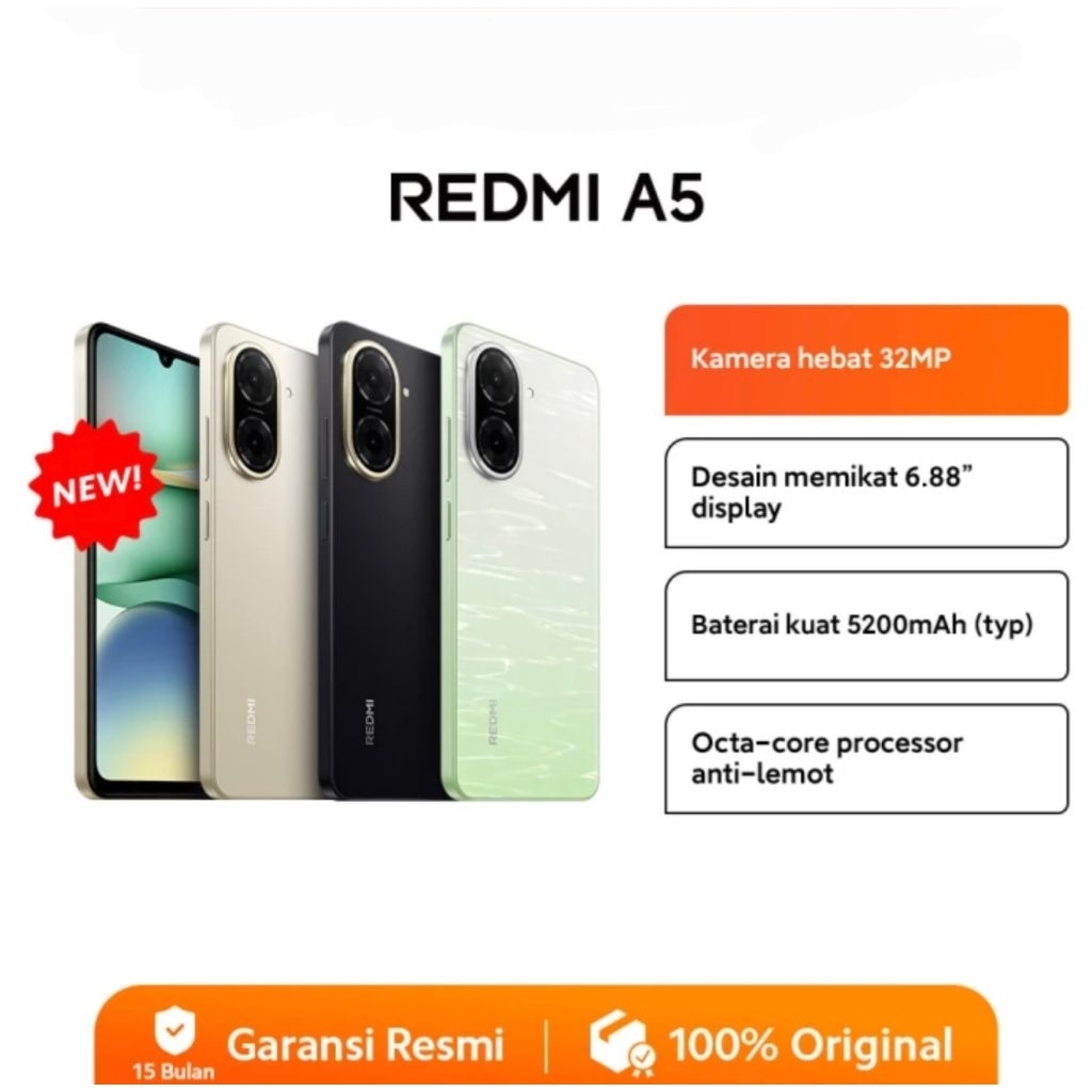 Xiaomi Redmi A5 8/128 Extended Ram  -Garansi Resmi