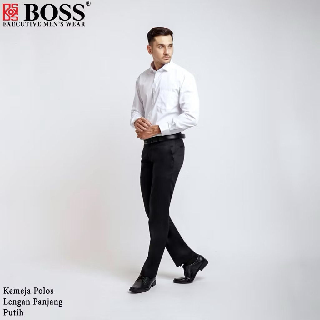 KEMEJA POLOS BOSS lengan panjang