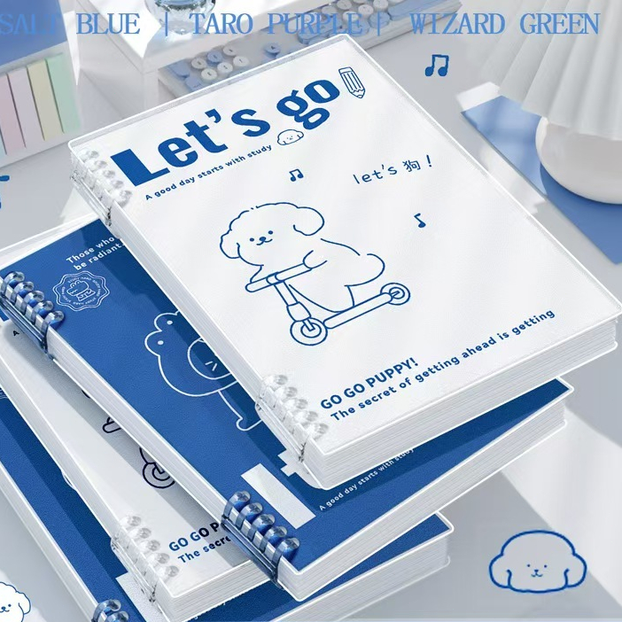 

Line dog loose leaf notebook, horizontal lines, grid, A5，B5，120 pages， Notebook, loose leaf notebook, detachable core thickened error book