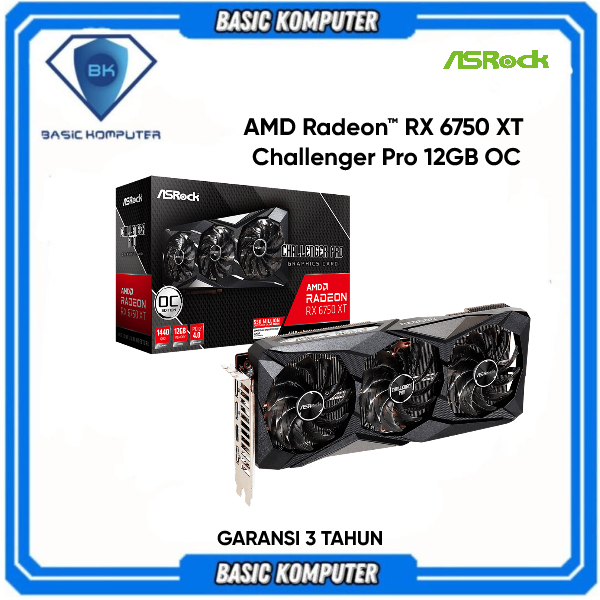Vga Asrock AMD Radeon RX 6750 XT Challenger Pro 12GB  GDDR6 - RX6750XT