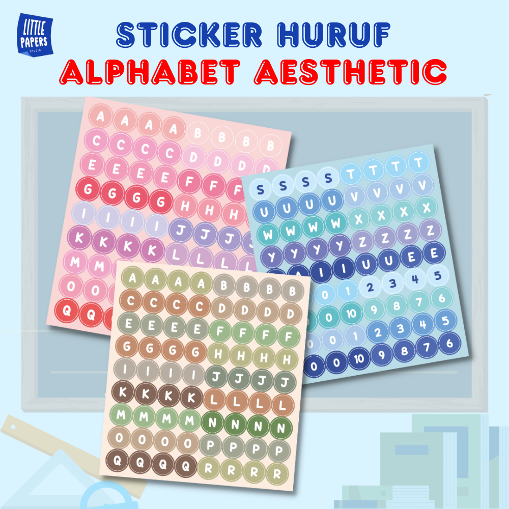 

Sticker Huruf Alphabet Aesthetic Laptop Handphone Tumbler Littlepapers