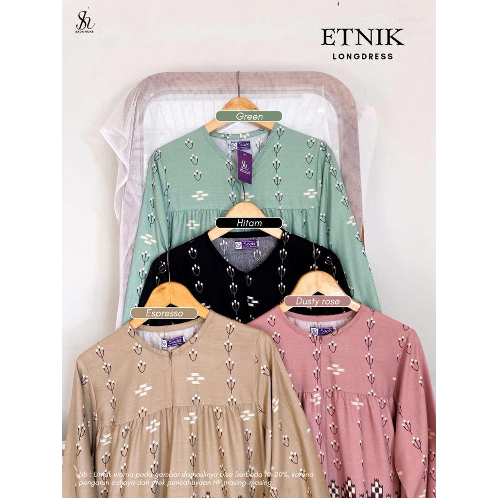 Etnik Long Dress Rayon Vischose Standart Dan Jumbo by Sada Hijab