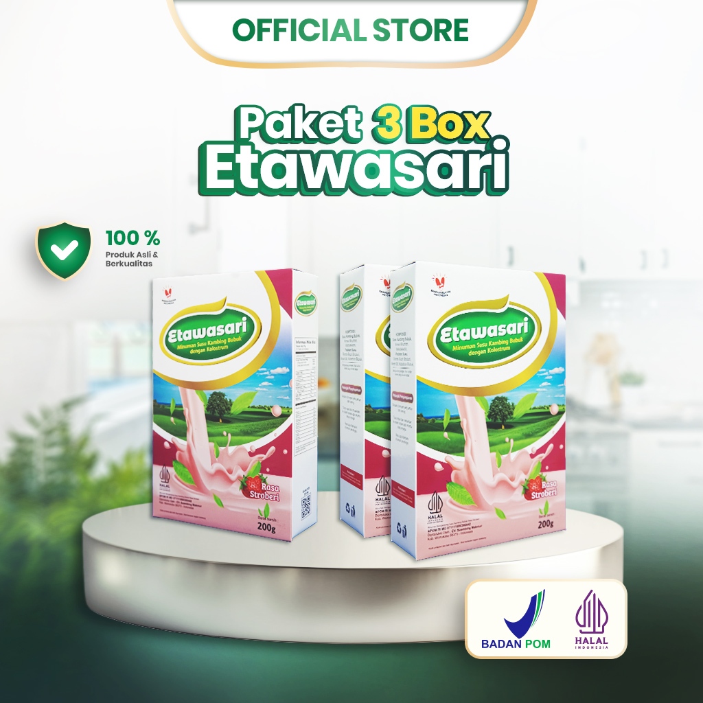 

Etawasari - 3 Box Susu Etawa Benteng Kekebalan, Formula Herbal untuk Tulang Kuat & Fleksibel