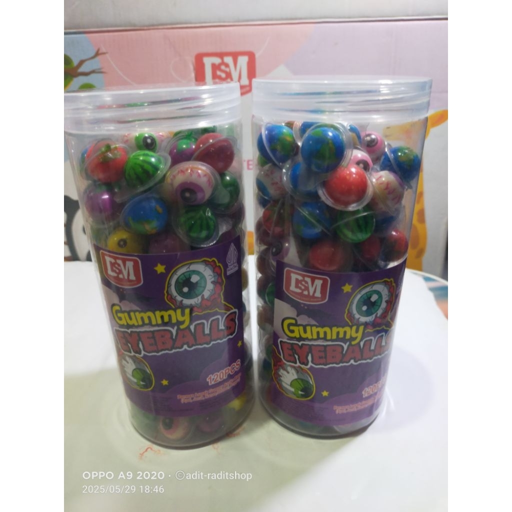 

PERMEN LUNAK GUMMY LUNAK BULAT MINI TOPLES ISI 120 pcs