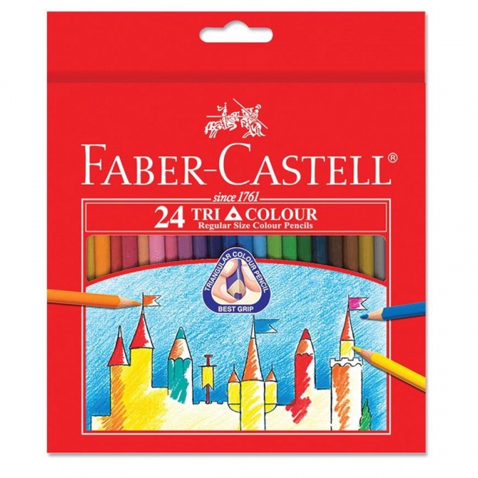 

KODE O4B FaberCastell Tri Grip 24 Pensil Warna Kayu 24 Warna Panjang