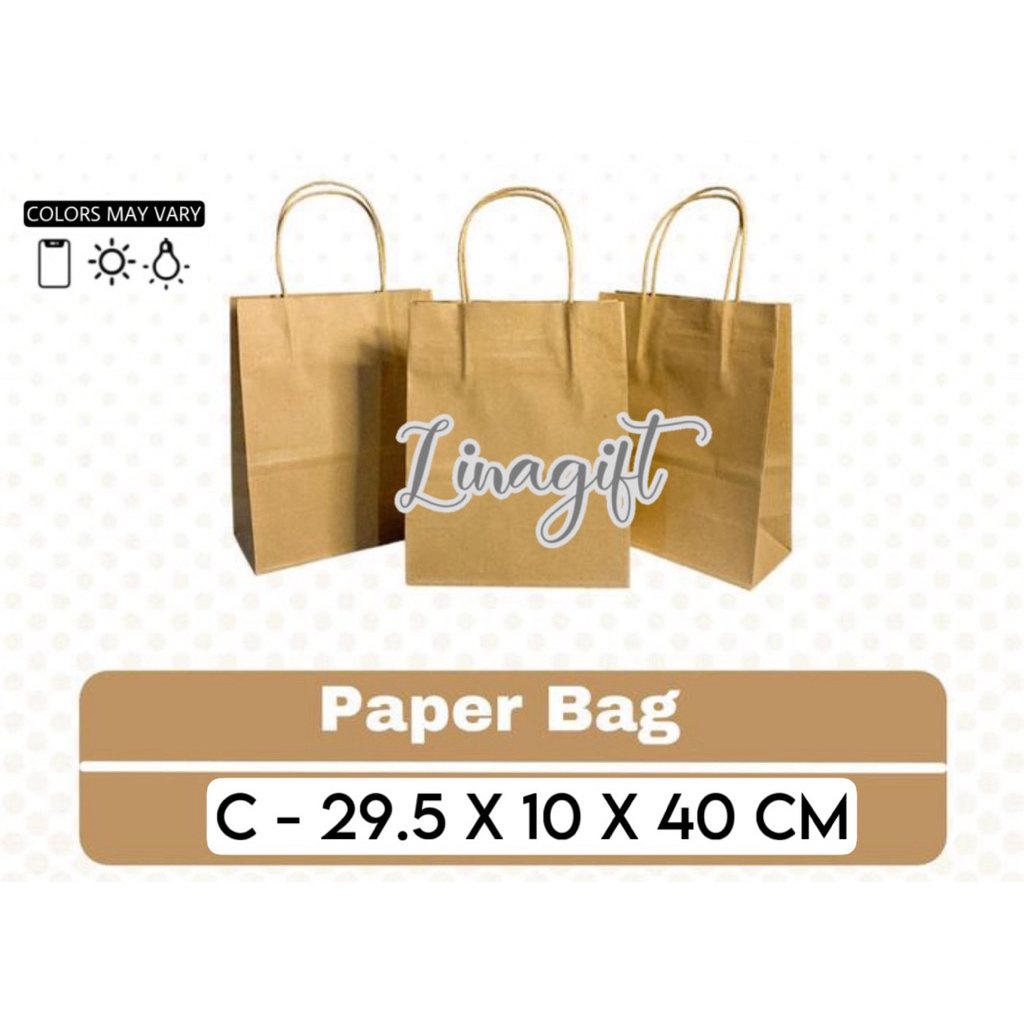 

( Pak 12Pc ) OKEY PAPERBAG KRAFT - TAS KERTAS SHOPPING BAG COKLAT POLOS