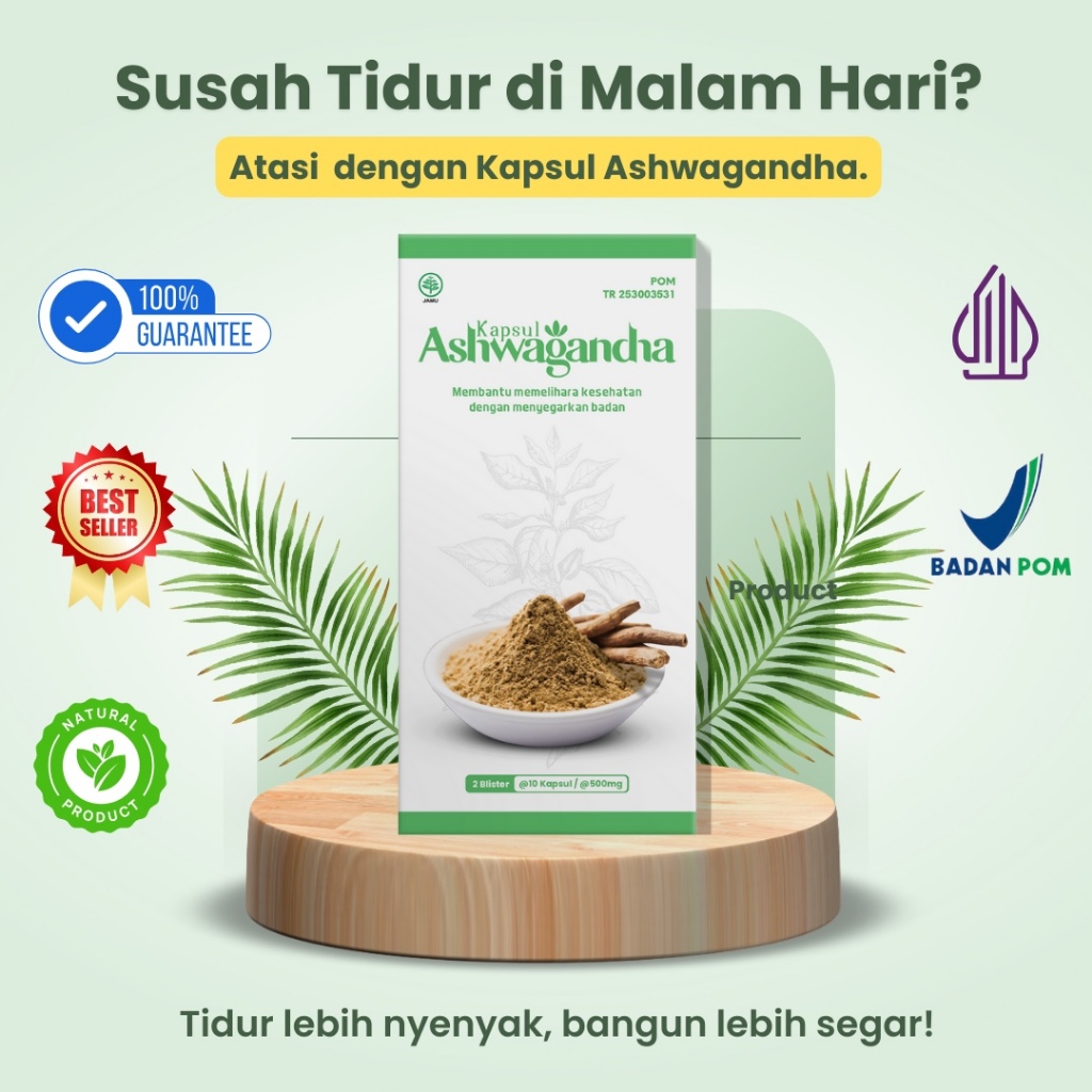 Obat Susah Tidur TILEM™ Ashwagandha Ampuh Atasi Susah Tidur Insomnia Anti Depresan Stress & Anxiety