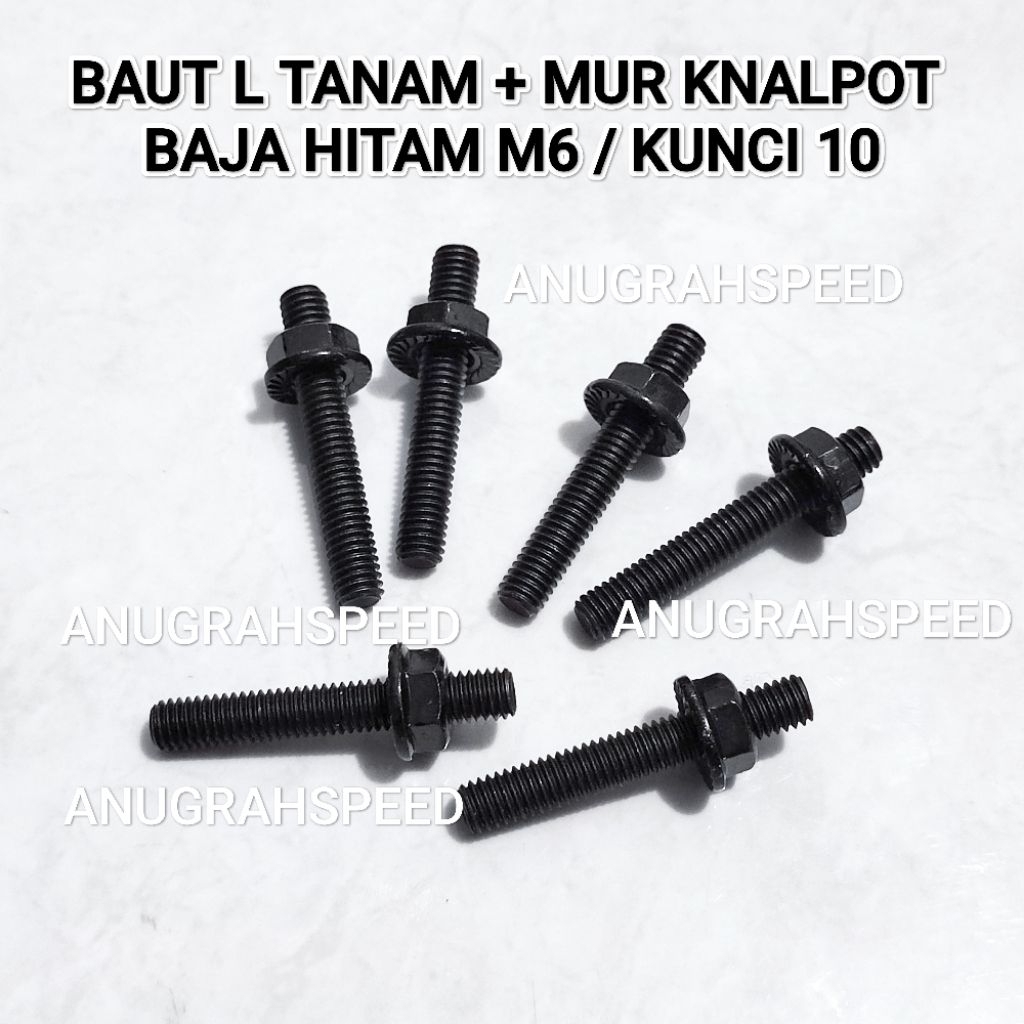 BAUT TANAM KNALPOT BEAT VARIO SCOOPY VEGA SUPRA GRAND BAUT L TANAM KNALPOT M6 BAUT 10 MUR RING KNALP