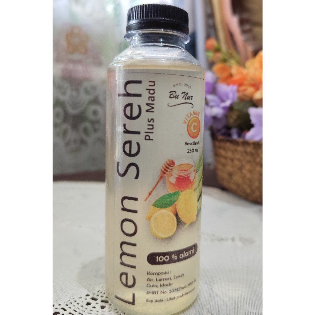 

Lemon Sereh Plus Madu Original Bu Nur 250 ml, Minuman sehat detoksifikasi tubuh