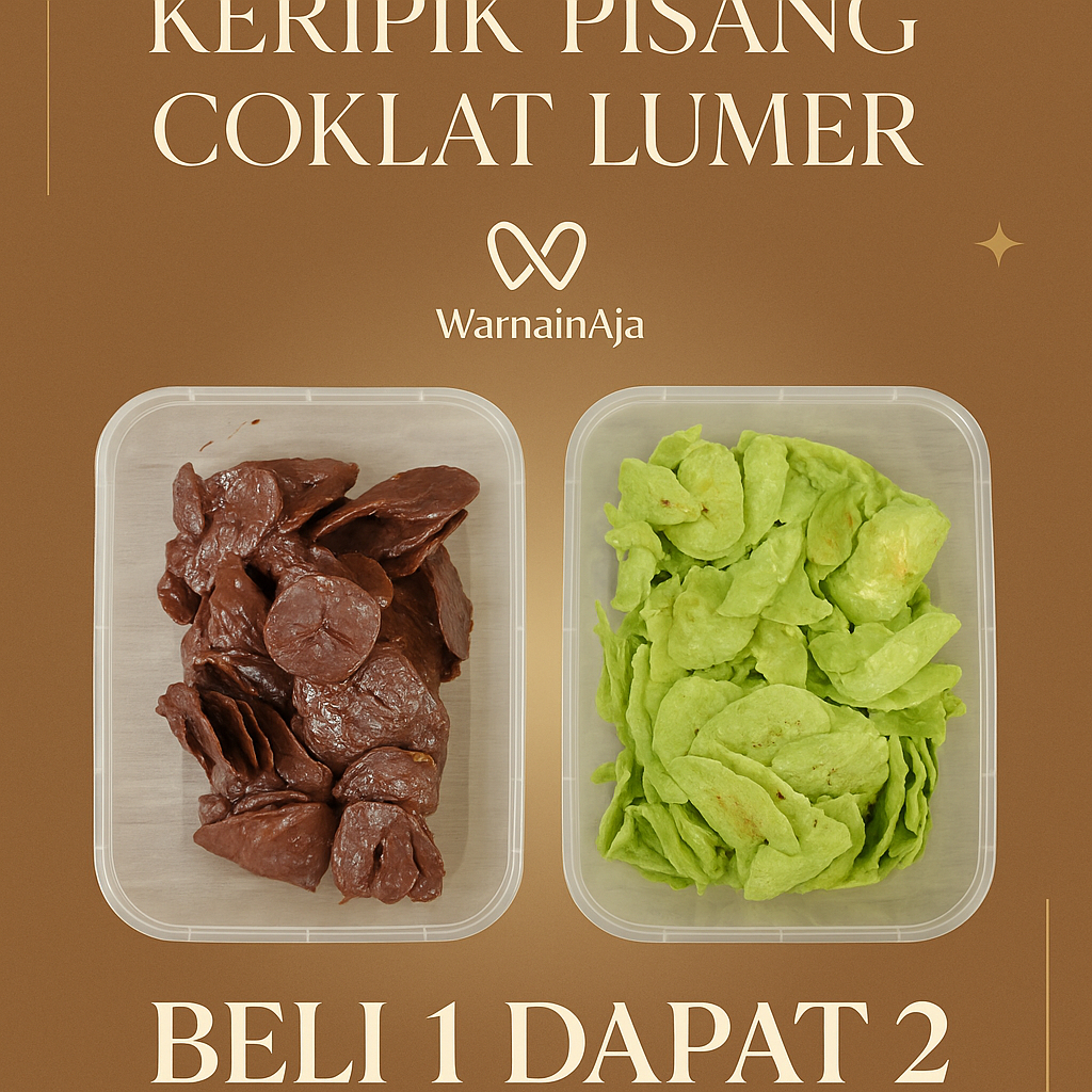 

[promo beli 1 dapat 2 kemasan 120g] keripik Pisang Coklat lumer – Snack Enak, Renyah, & Praktis untuk Bekal