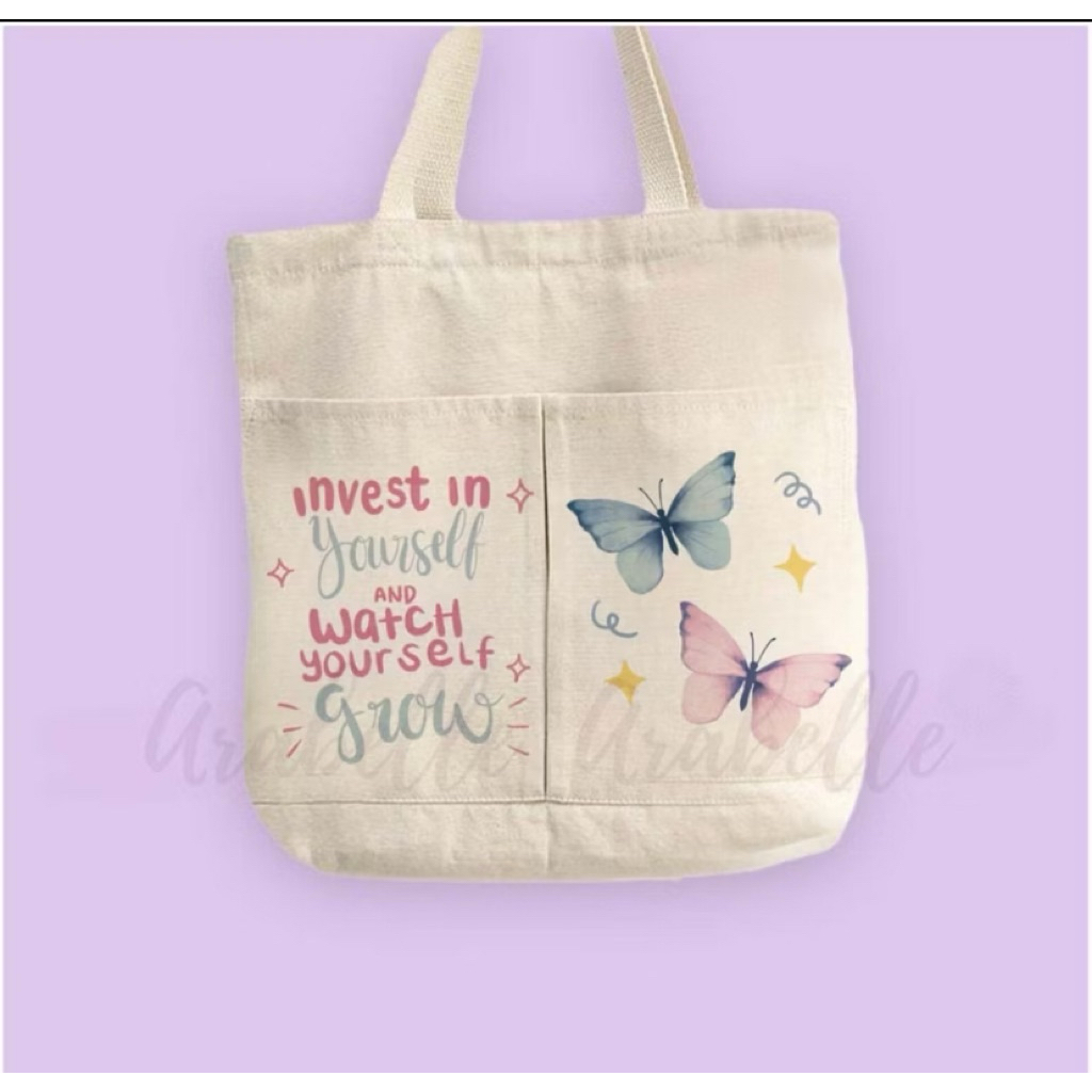 totebag kekinian totebag kantong kupu-kupu