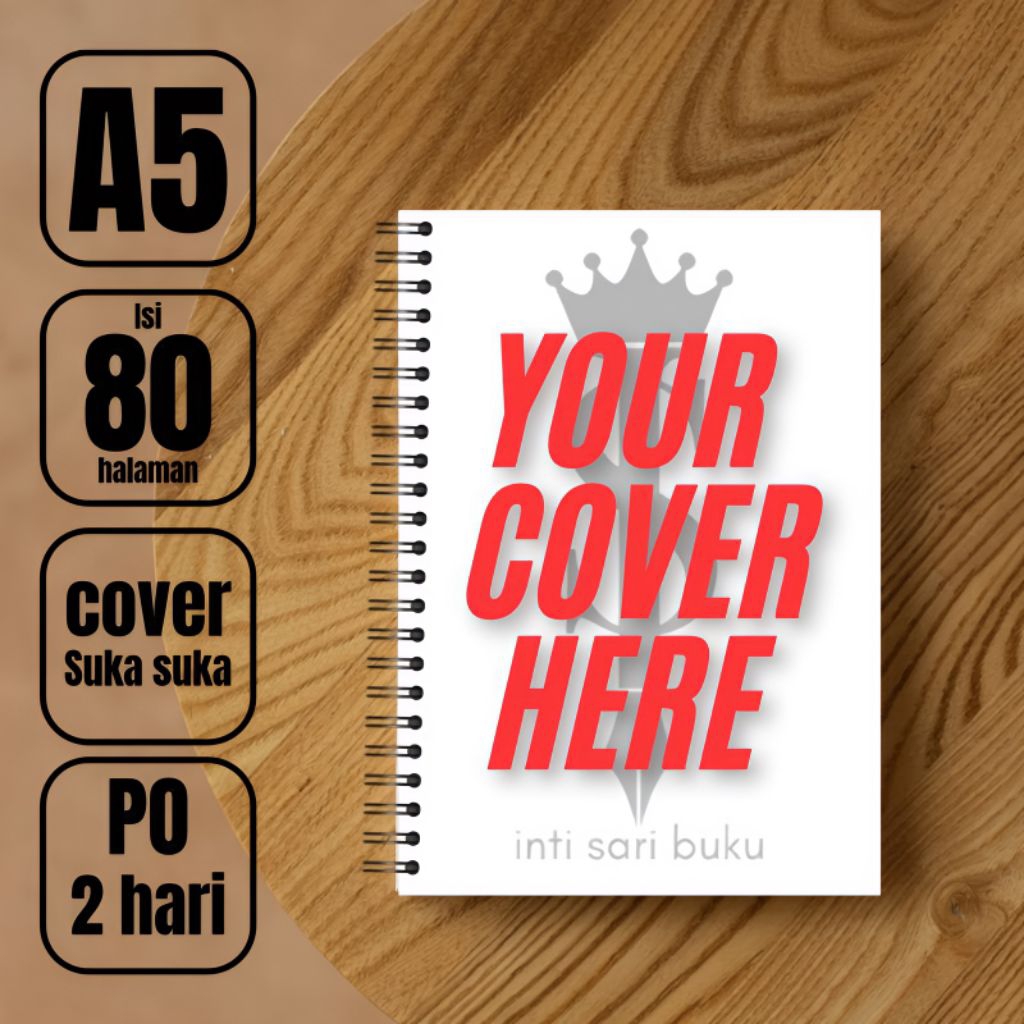 

Notebook Custom Cover A5, A6 Spiral / Souvenir Notebook / Buku Catatan Harian / Buku Seminar / Block Note Custom